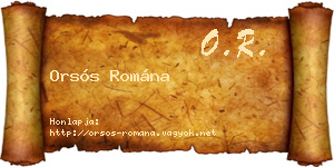 Orsós Romána névjegykártya